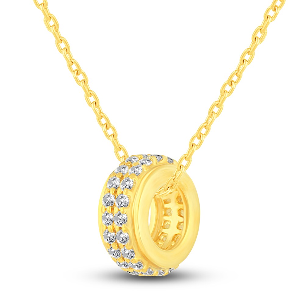 Diamond Pendant Necklace 1/4 ct tw Round 10K Yellow Gold 18\" 6Ywni6xr Diamond Pendant Necklace 1/4 ct tw Round 10K Yellow Gold 18\" 6Ywni6xr