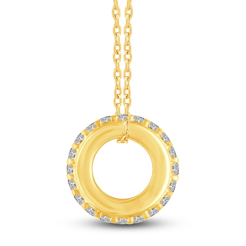Diamond Pendant Necklace 1/4 ct tw Round 10K Yellow Gold 18\" 6Ywni6xr Diamond Pendant Necklace 1/4 ct tw Round 10K Yellow Gold 18\" 6Ywni6xr