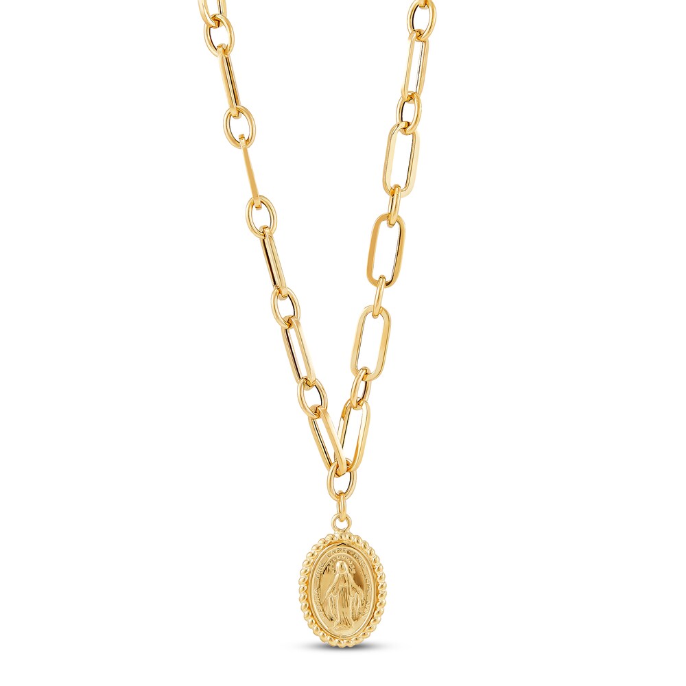 Italia D'Oro Virgin Mary Chain Necklace 14K Yellow Gold 6q0T4x18 Italia D'Oro Virgin Mary Chain Necklace 14K Yellow Gold 6q0T4x18