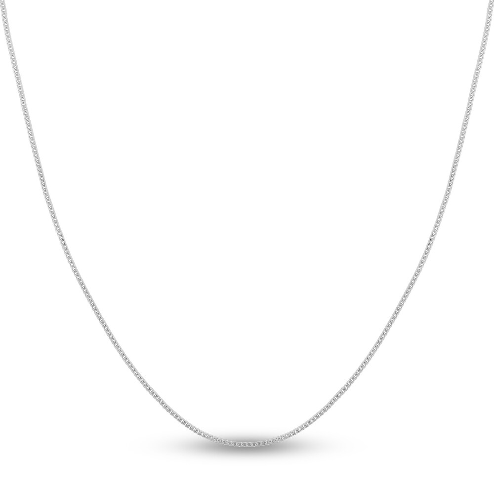 Round Franco Chain Necklace 14K White Gold 24" 6zFzlvQK