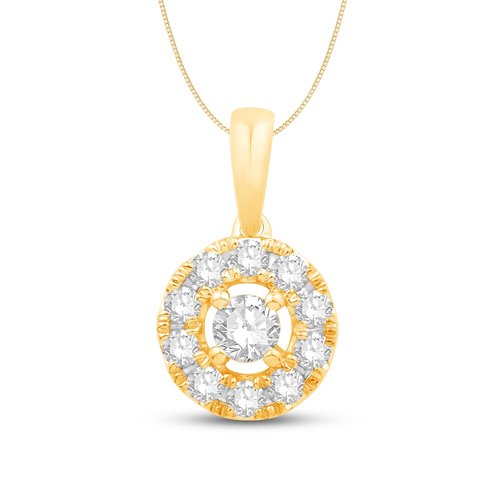 Hearts Desire Diamond Necklace 3/8 ct tw Round 18K Yellow Gold 7PEzYsPy