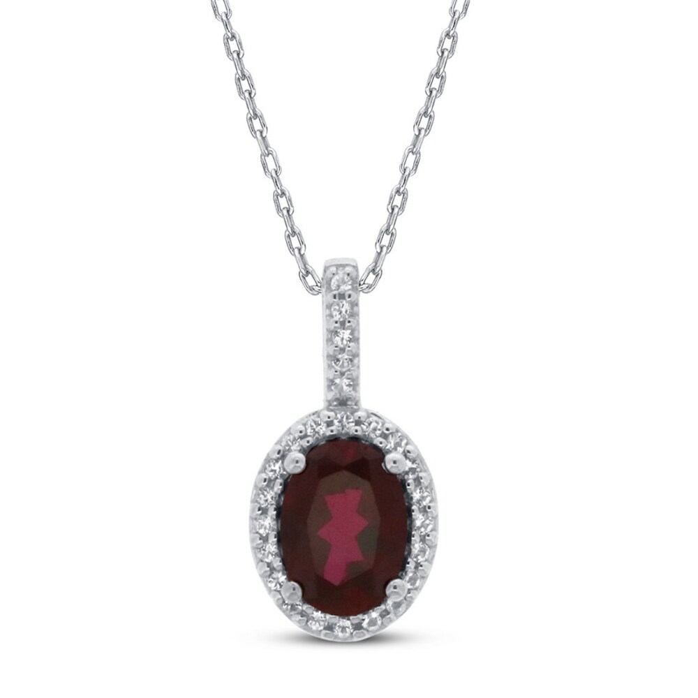 Lab-Created Ruby & White Topaz Necklace 10K White Gold 7WWQlHQX Lab-Created Ruby & White Topaz Necklace 10K White Gold 7WWQlHQX
