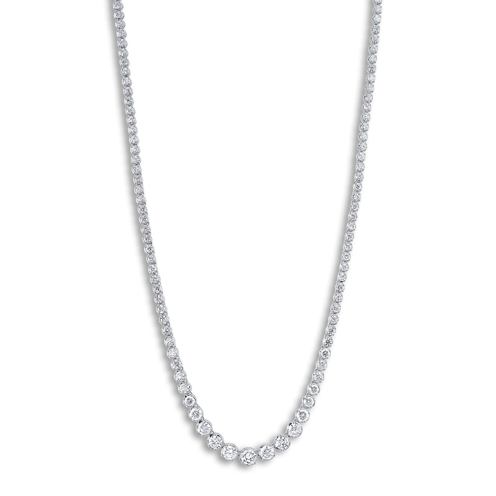 Shy Creation Diamond Tennis Necklace 6-1/2 ct tw Round 14K White Gold 18\" SC55022934V2 7ppfIW5L Shy Creation Diamond Tennis Necklace 6-1/2 ct tw Round 14K White Gold 18\" SC55022934V2 7ppfIW5L