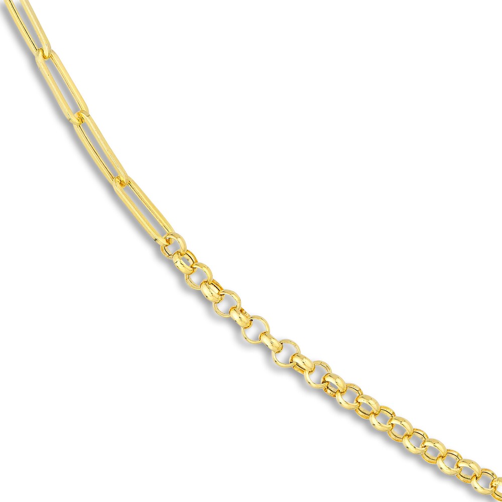 Paperclip & Rolo Chain Necklace 14K Yellow Gold 7rNXi3Ea Paperclip & Rolo Chain Necklace 14K Yellow Gold 7rNXi3Ea