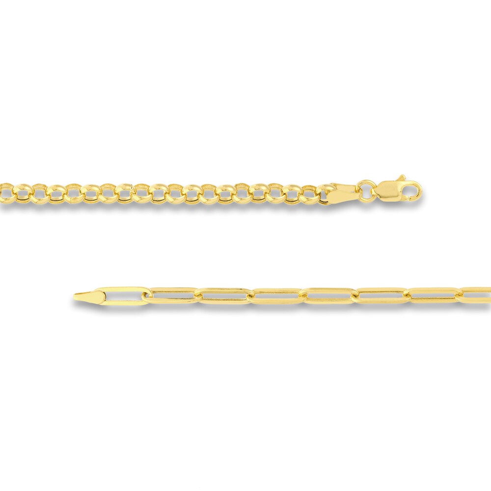 Paperclip & Rolo Chain Necklace 14K Yellow Gold 7rNXi3Ea Paperclip & Rolo Chain Necklace 14K Yellow Gold 7rNXi3Ea