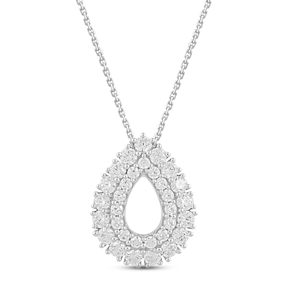 Diamond Drop Necklace 3/4 ct tw Round 14K White Gold 18" 7t9XgKfX Diamond Drop Necklace 3/4 ct tw Round 14K White Gold 18" 7t9XgKfX