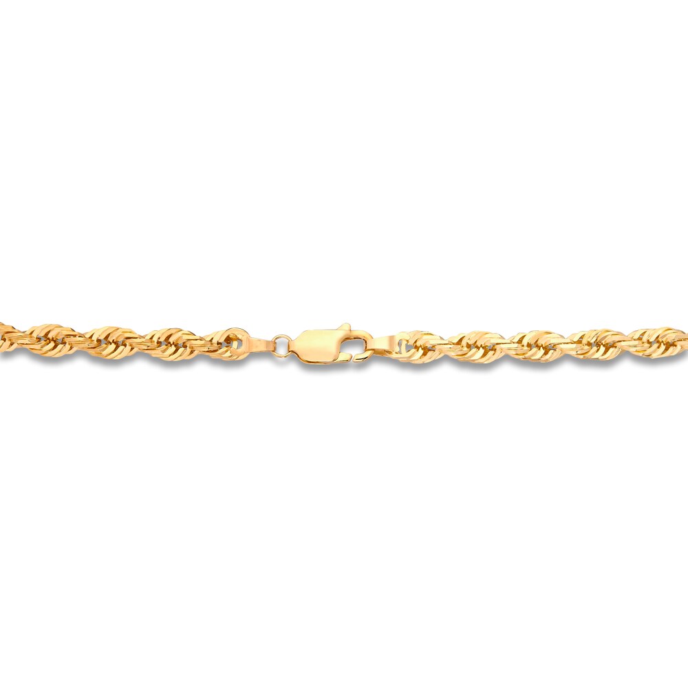 Solid Glitter Rope Necklace 10K Yellow Gold 22\" 4.4mm 81gQGC0V Solid Glitter Rope Necklace 10K Yellow Gold 22\" 4.4mm 81gQGC0V