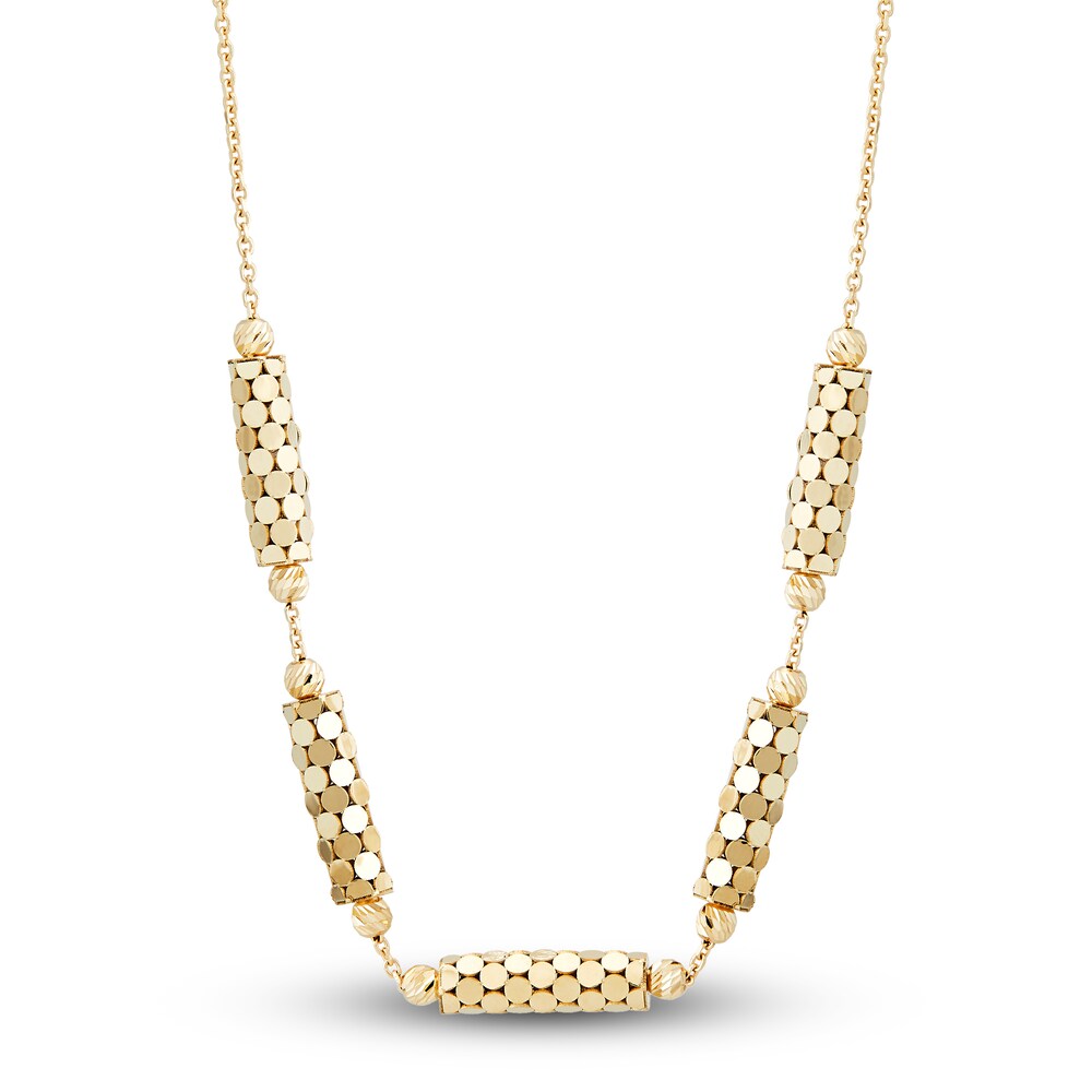 Italia D'Oro 5-Bar Station Necklace 14K Yellow Gold 17.5" 864Ac70P Italia D'Oro 5-Bar Station Necklace 14K Yellow Gold 17.5" 864Ac70P