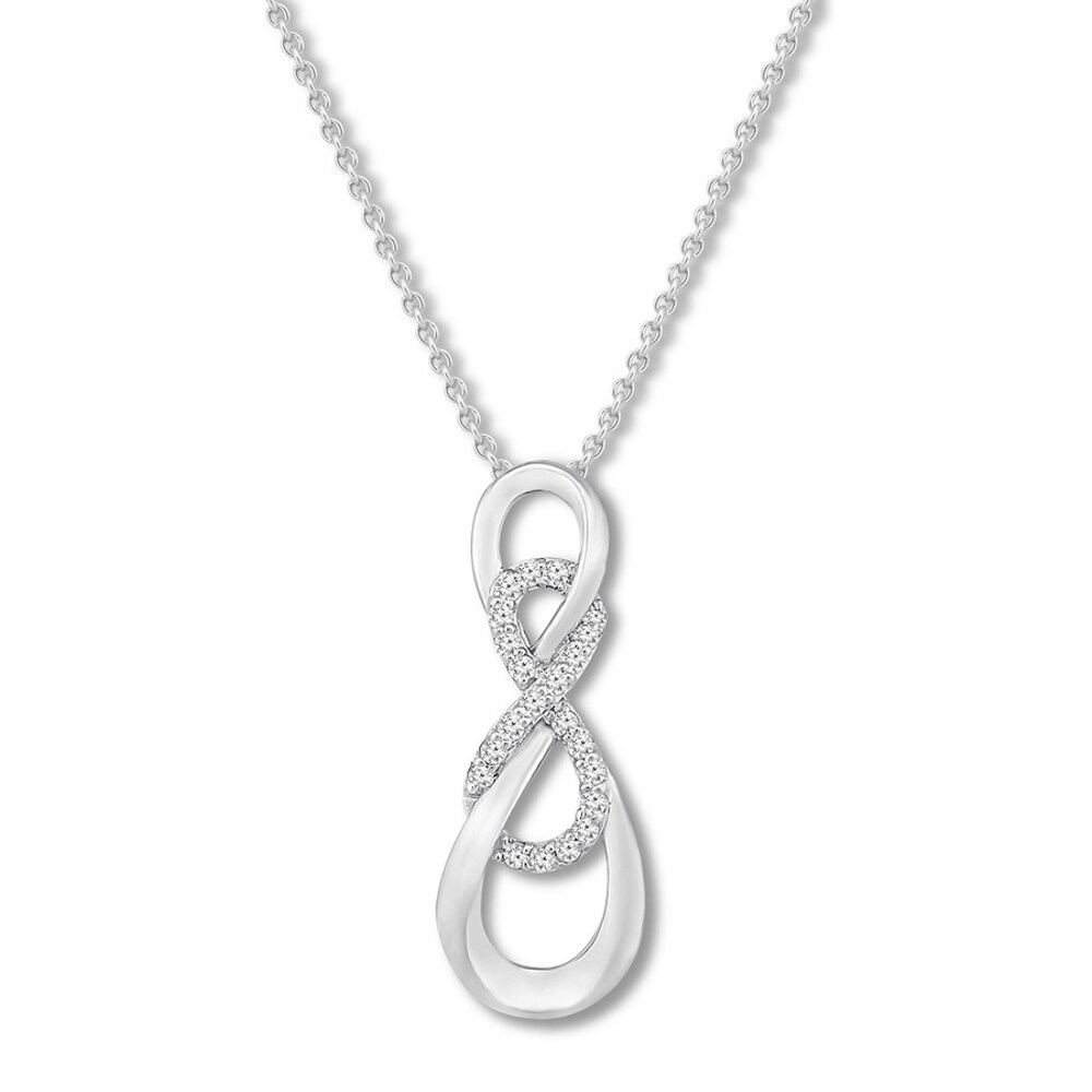 Diamond Infinity Necklace 1/10 carat tw Sterling Silver 87BrQ1Mt Diamond Infinity Necklace 1/10 carat tw Sterling Silver 87BrQ1Mt