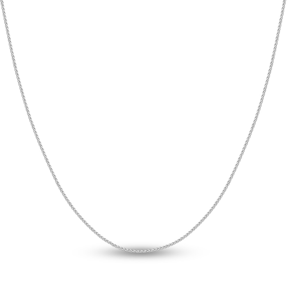 Round Wheat Chain Necklace 14K White Gold 30\" 87x0VLBQ Round Wheat Chain Necklace 14K White Gold 30\" 87x0VLBQ
