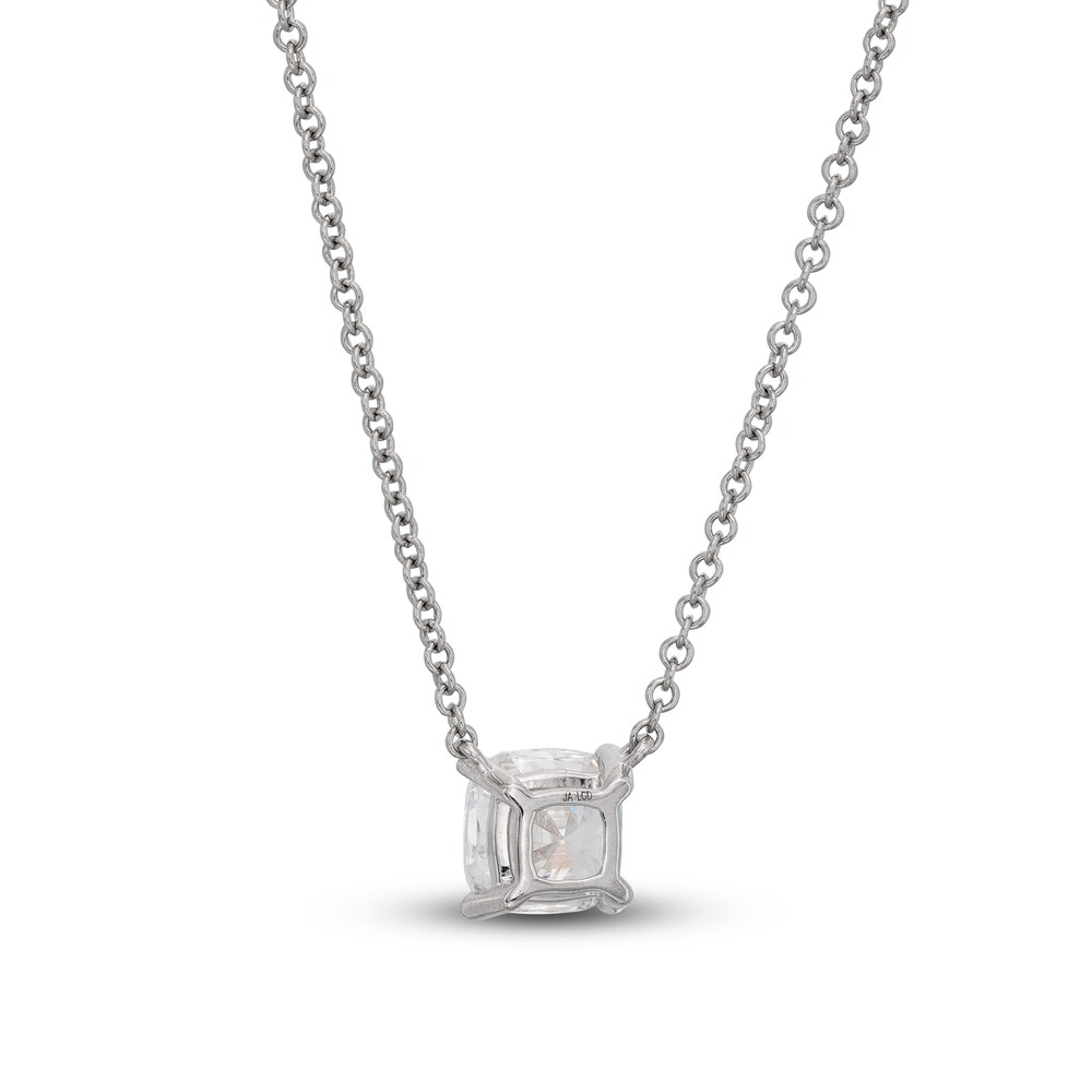 Lab-Created Diamond Solitaire Necklace 1 ct tw Cushion 14K White Gold 19\" (SI2/F) 8C70kUWL Lab-Created Diamond Solitaire Necklace 1 ct tw Cushion 14K White Gold 19\" (SI2/F) 8C70kUWL