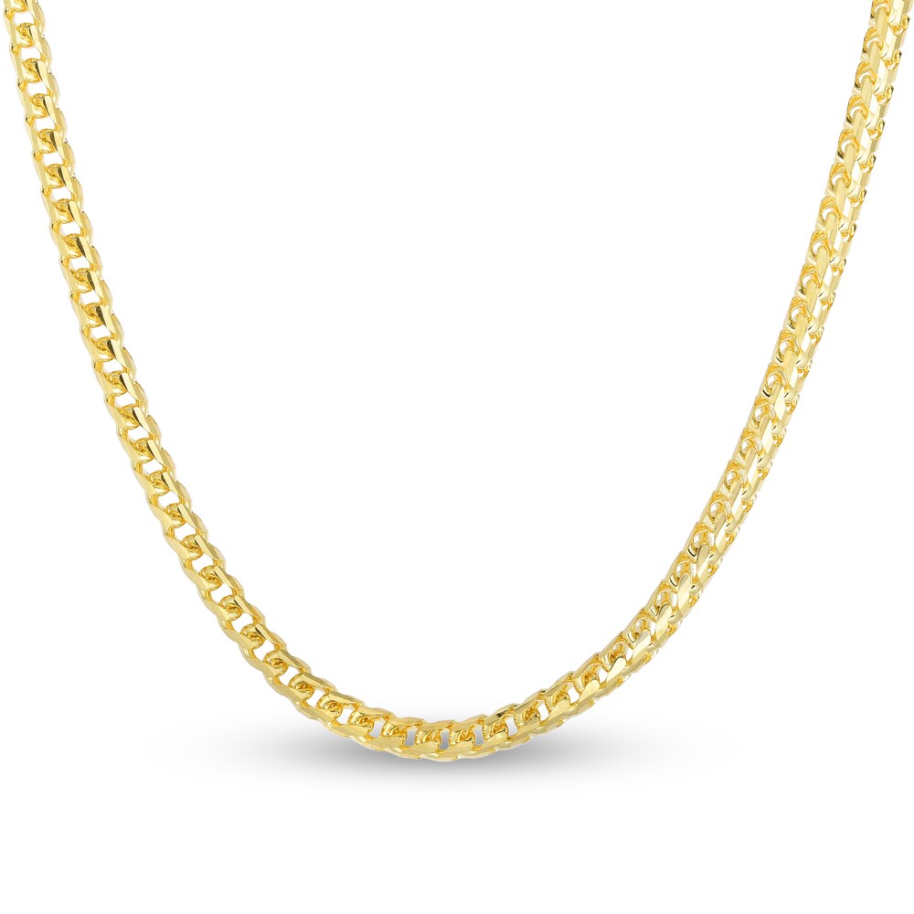 Round Franco Chain Necklace 14K Yellow Gold 24" 8JMuc79a