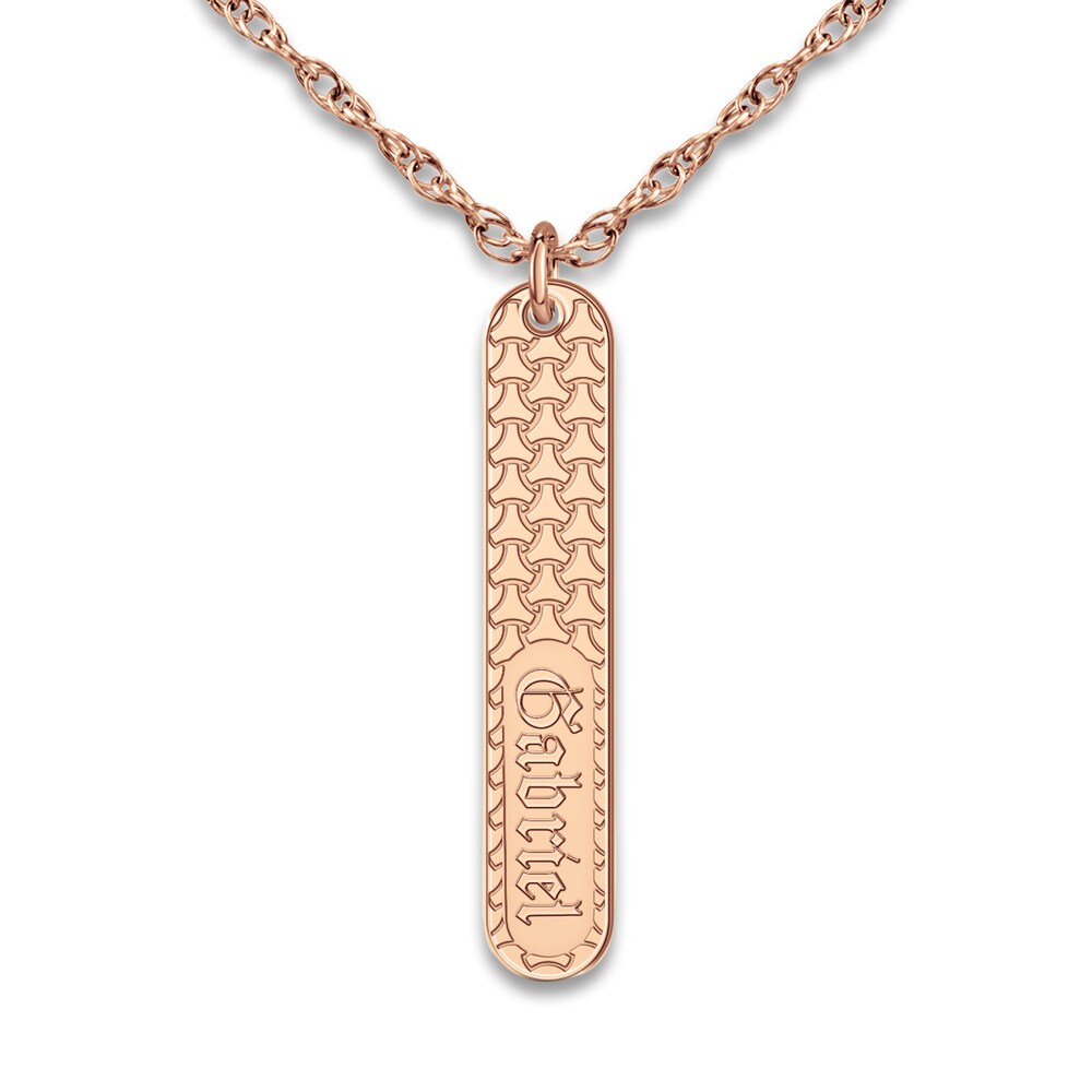 Men's Engravable Pendant Necklace Rose Gold-Plated Sterling Silver 18" 8Q56kI2P Men's Engravable Pendant Necklace Rose Gold-Plated Sterling Silver 18" 8Q56kI2P
