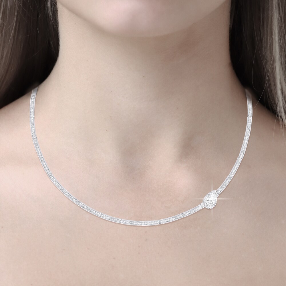 Diamond Tennis Necklace 2 ct tw Pear/Round 14K White Gold 8TJ5yKR1 Diamond Tennis Necklace 2 ct tw Pear/Round 14K White Gold 8TJ5yKR1