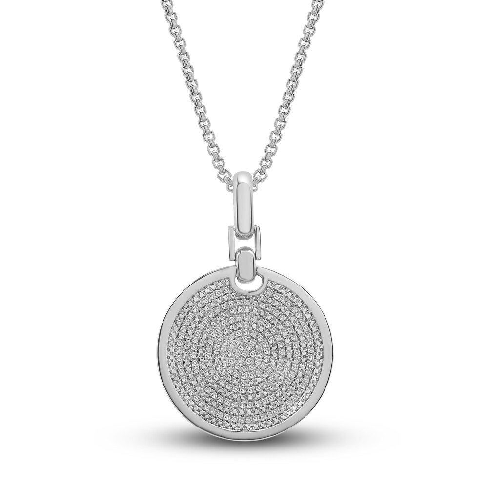 Men's Diamond Medallion Pendant Necklace 1/2 ct tw Round Sterling Silver 22" 8bsK1fSZ Men's Diamond Medallion Pendant Necklace 1/2 ct tw Round Sterling Silver 22" 8bsK1fSZ