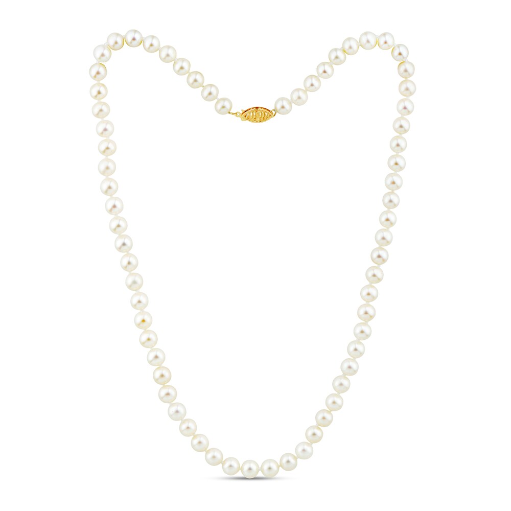 Cultured Pearl Necklace 14K Yellow Gold 16" 8gXsLXB9 Cultured Pearl Necklace 14K Yellow Gold 16" 8gXsLXB9
