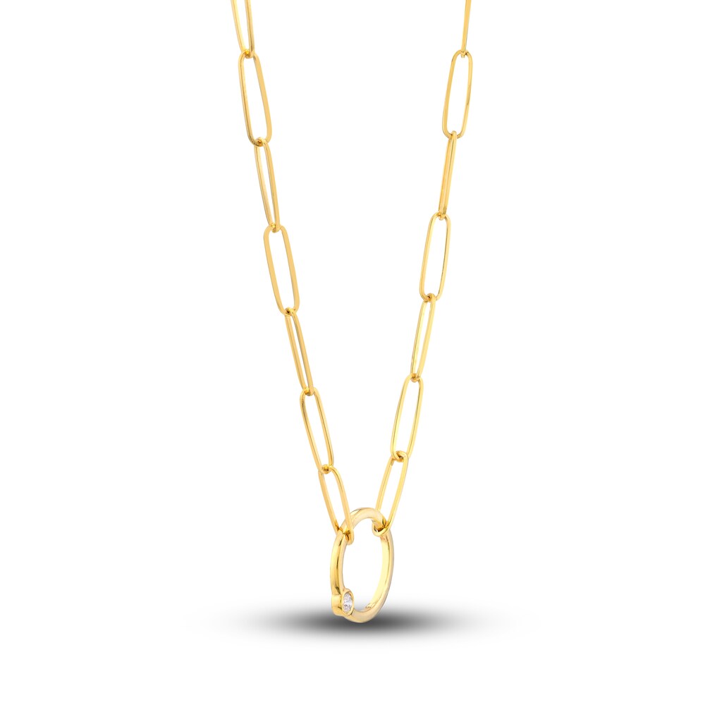 Paperclip Necklace Diamond Accent 14K Yellow Gold 18\" 8wDf5yCF Paperclip Necklace Diamond Accent 14K Yellow Gold 18\" 8wDf5yCF