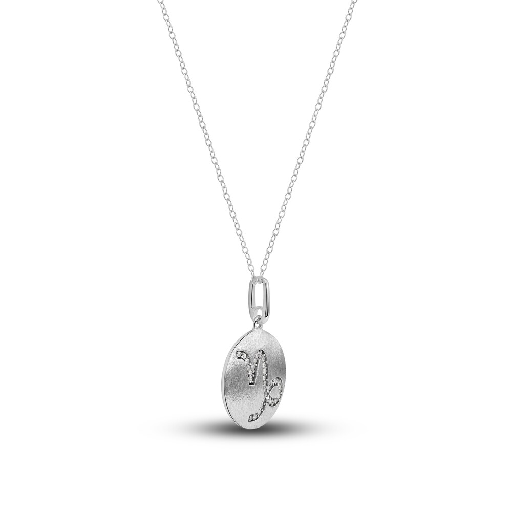 Diamond Capricorn Zodiac Pendant Necklace 1/10 ct tw Round 14K White Gold 95CykL8N Diamond Capricorn Zodiac Pendant Necklace 1/10 ct tw Round 14K White Gold 95CykL8N