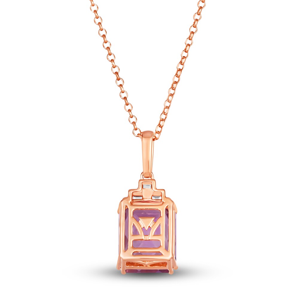 Le Vian Natural Amethyst Necklace 1/6 ct tw Diamonds 14K Strawberry Gold 95chznyo Le Vian Natural Amethyst Necklace 1/6 ct tw Diamonds 14K Strawberry Gold 95chznyo