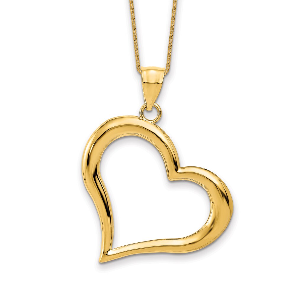 Heart Necklace 14K Yellow Gold 18" 9OqUKWOz Heart Necklace 14K Yellow Gold 18" 9OqUKWOz