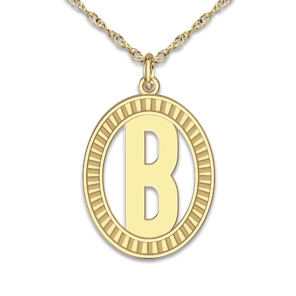 Initial Pendant Necklace 14K Yellow Gold 18" 9RZAfIXk Initial Pendant Necklace 14K Yellow Gold 18" 9RZAfIXk