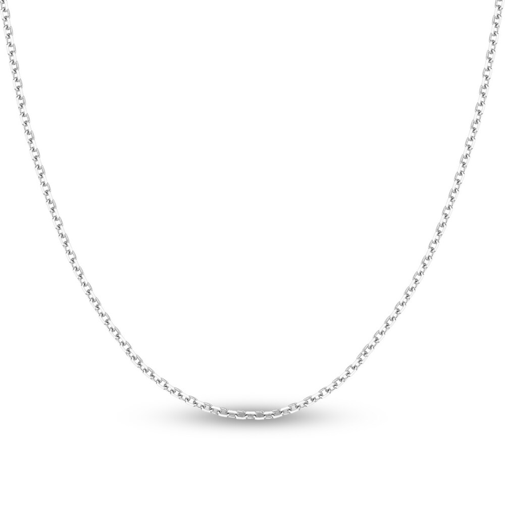 Diamond-Cut Cable Chain Necklace 14K White Gold 18" 9TNDex9y Diamond-Cut Cable Chain Necklace 14K White Gold 18" 9TNDex9y