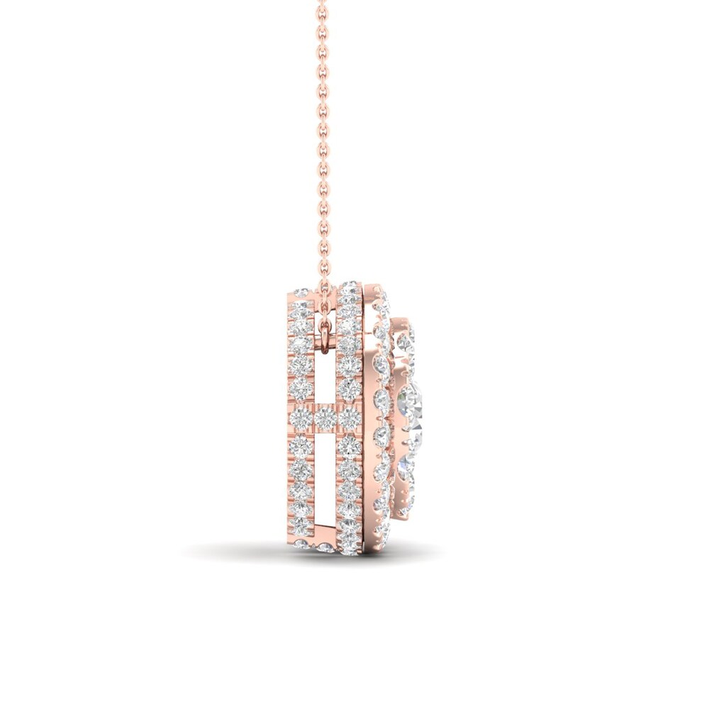Colorless Diamond Pendant Necklace 1-1/2 ct tw Round 14K Rose Gold 9fCbZJTb Colorless Diamond Pendant Necklace 1-1/2 ct tw Round 14K Rose Gold 9fCbZJTb