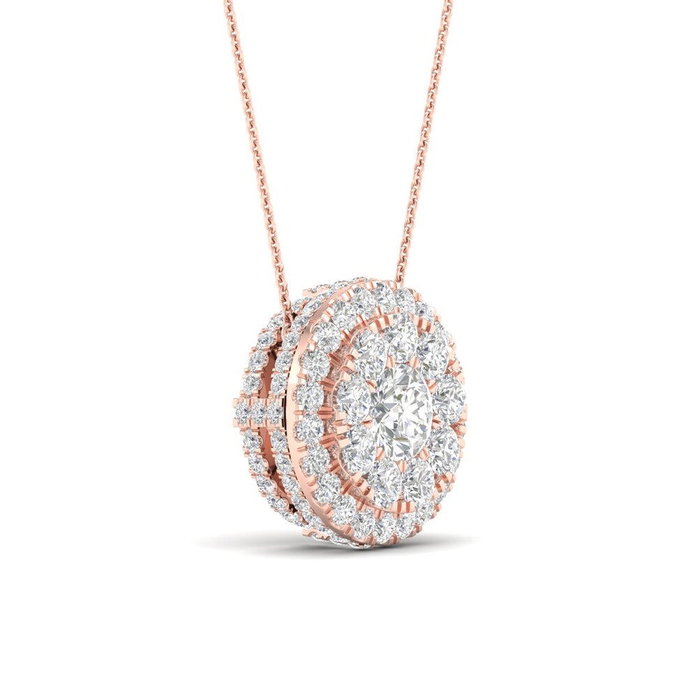 Colorless Diamond Pendant Necklace 1-1/2 ct tw Round 14K Rose Gold 9fCbZJTb Colorless Diamond Pendant Necklace 1-1/2 ct tw Round 14K Rose Gold 9fCbZJTb