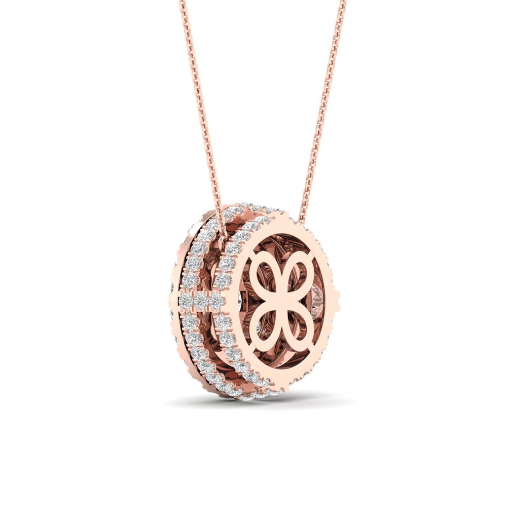 Colorless Diamond Pendant Necklace 1-1/2 ct tw Round 14K Rose Gold 9fCbZJTb Colorless Diamond Pendant Necklace 1-1/2 ct tw Round 14K Rose Gold 9fCbZJTb
