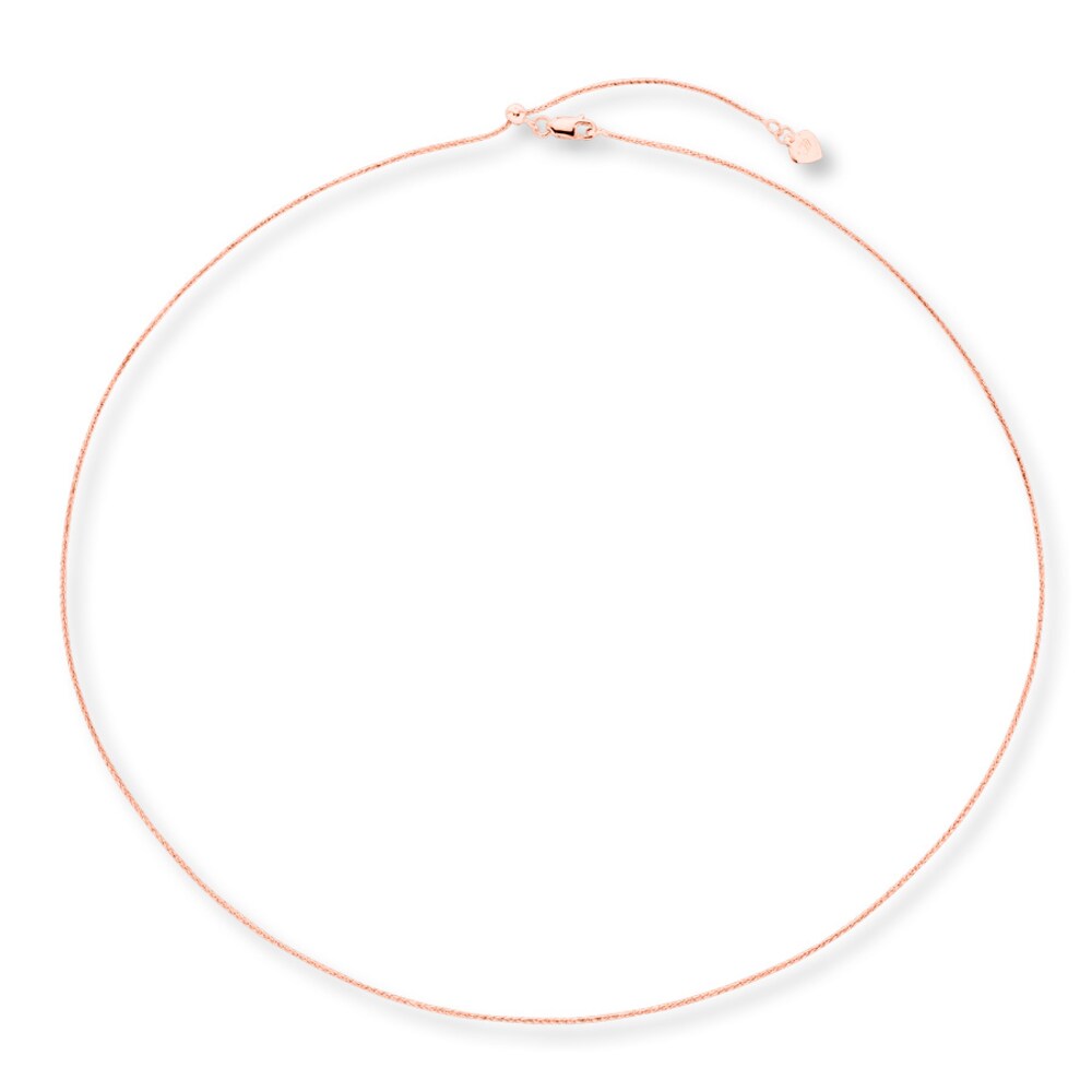 Square Wheat Chain 10K Rose Gold 20\" Adjustable 9gEoVF7v