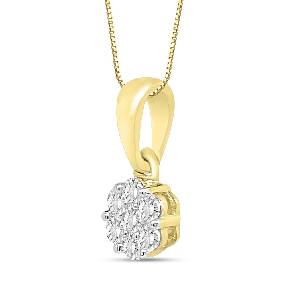 Diamond Necklace 1/4 ct tw Round 14K Yellow Gold 18\" 9mRCivOP Diamond Necklace 1/4 ct tw Round 14K Yellow Gold 18\" 9mRCivOP