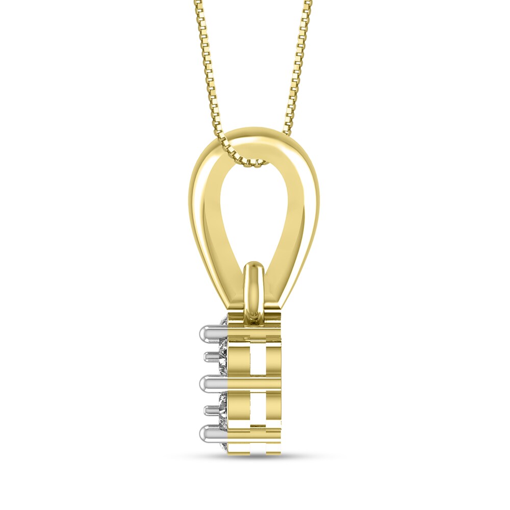 Diamond Necklace 1/4 ct tw Round 14K Yellow Gold 18\" 9mRCivOP Diamond Necklace 1/4 ct tw Round 14K Yellow Gold 18\" 9mRCivOP