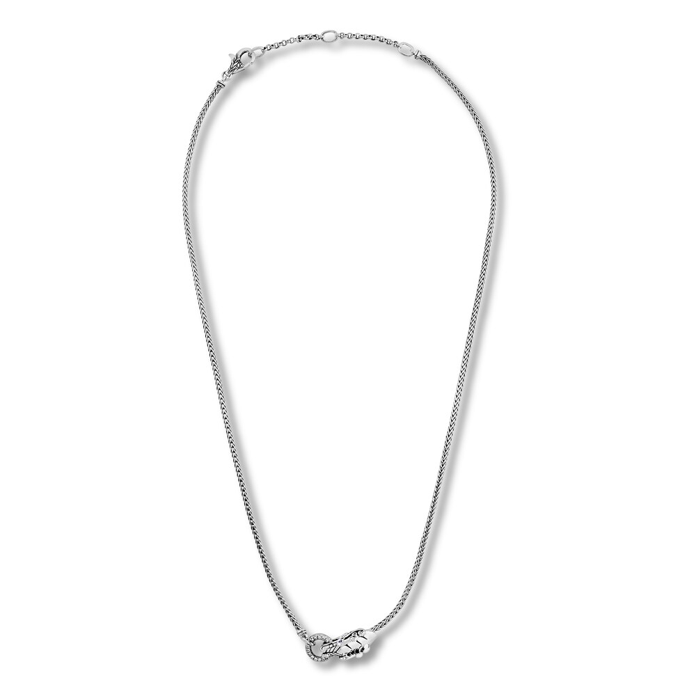 John Hardy Legends Sapphire Necklace 1/20 ct tw Diamonds Sterling Silver 9mfFfWXk