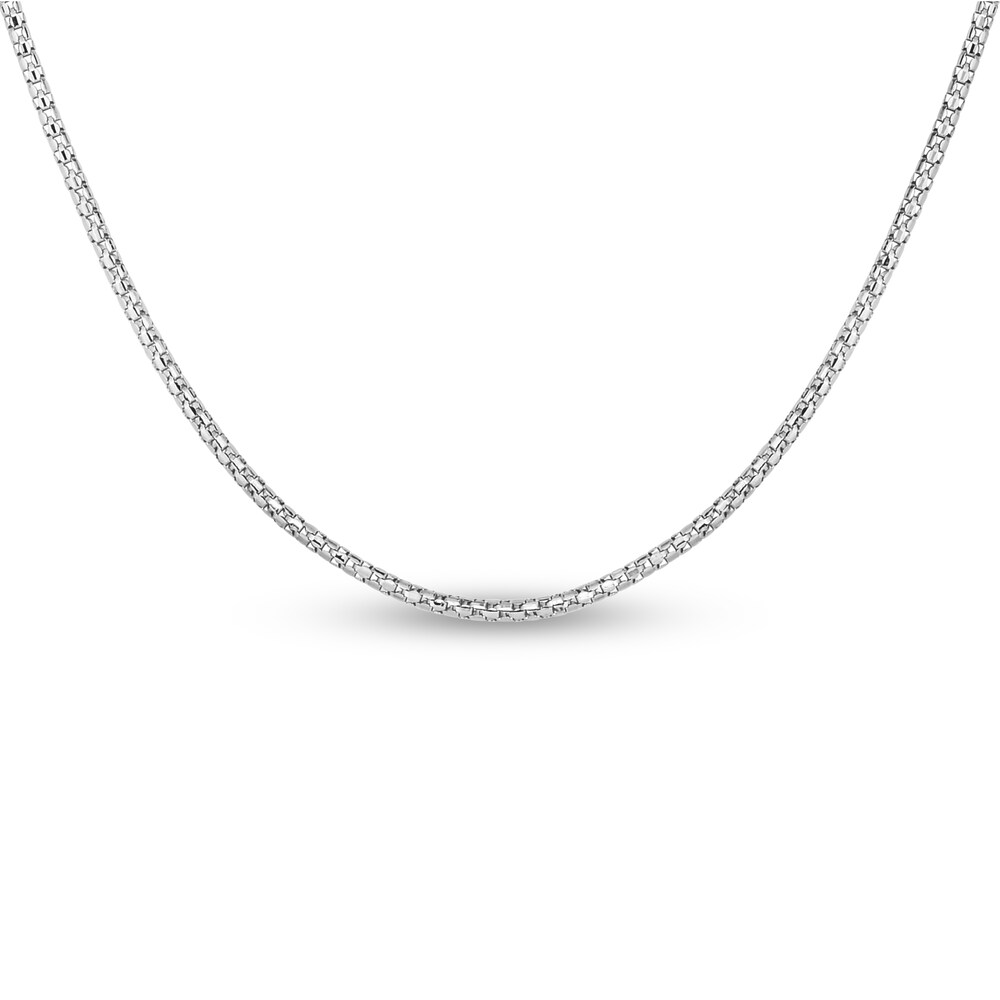 Popcorn Chain Necklace 14K White Gold 22" Adjustable 9y12u9N5 Popcorn Chain Necklace 14K White Gold 22" Adjustable 9y12u9N5