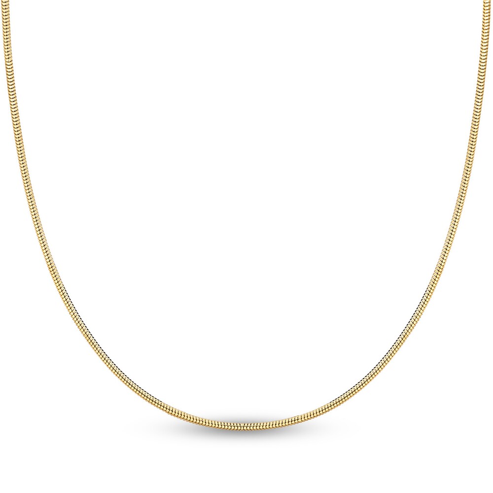 Snake Chain Necklace 14K Yellow Gold 24" A2HgSHBe Snake Chain Necklace 14K Yellow Gold 24" A2HgSHBe