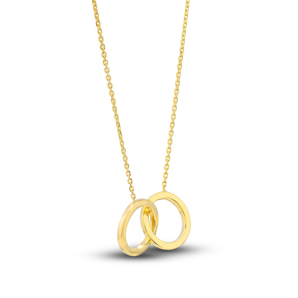 Locked Circles Pendant Necklace 14K Yellow Gold 18\" A2fUwxPY Locked Circles Pendant Necklace 14K Yellow Gold 18\" A2fUwxPY