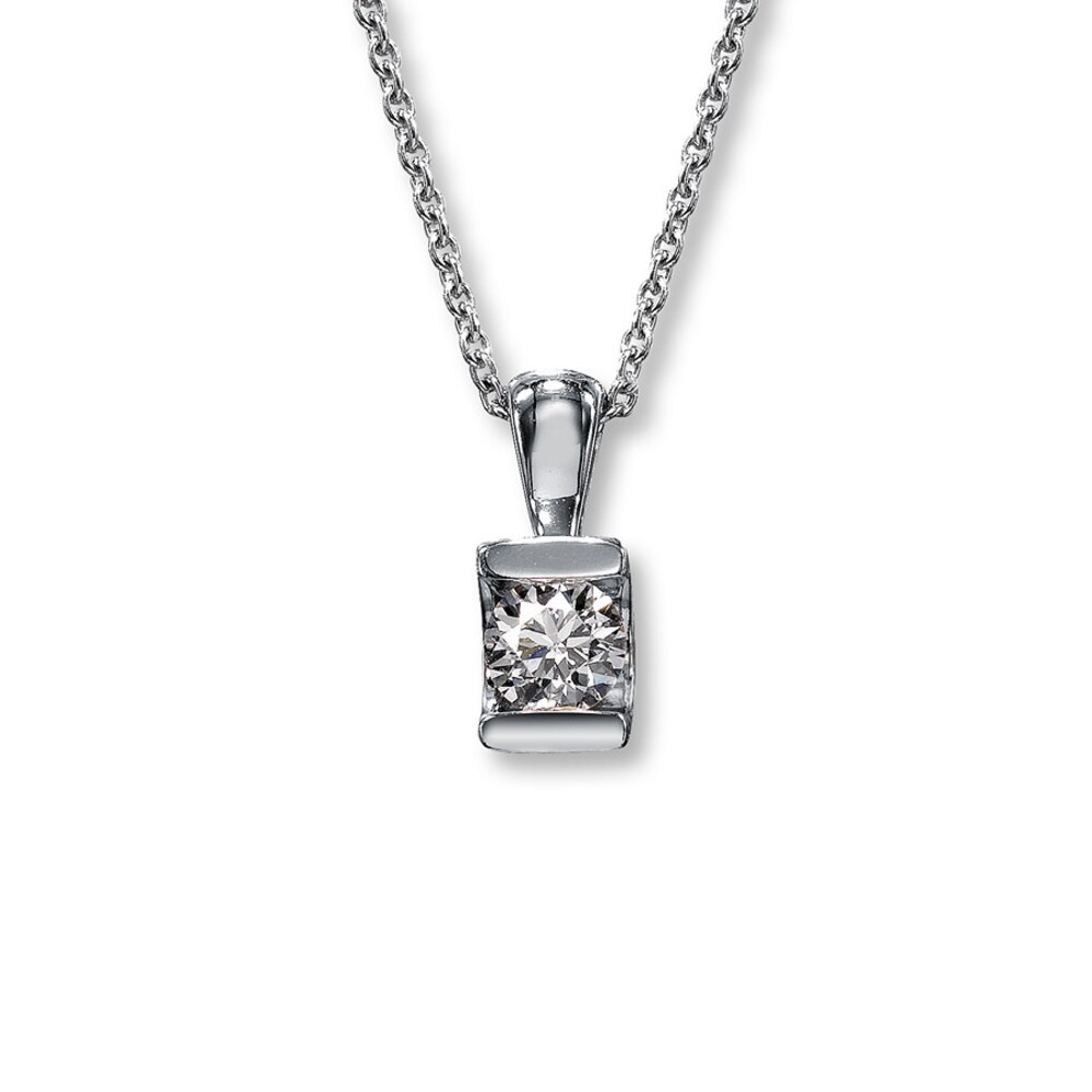 Hearts Desire Diamond Solitaire Necklace 1/3 Carat Round Ideal-cut 18K White Gold A4I4MGla Hearts Desire Diamond Solitaire Necklace 1/3 Carat Round Ideal-cut 18K White Gold A4I4MGla
