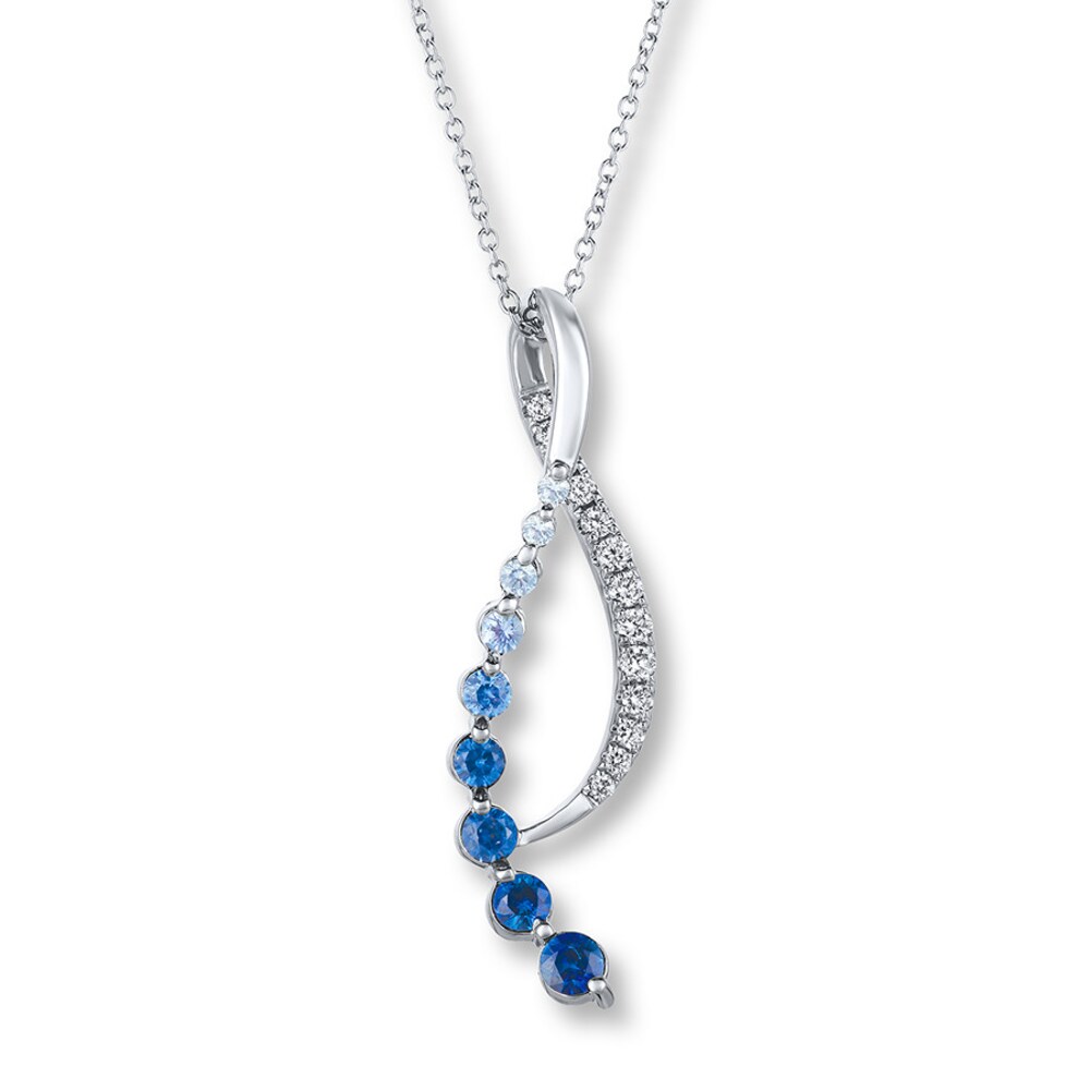 Le Vian Sapphire Denim Ombre Necklace 1/6 ct tw Diamonds 14K Vanilla Gold AEuArkGR Le Vian Sapphire Denim Ombre Necklace 1/6 ct tw Diamonds 14K Vanilla Gold AEuArkGR