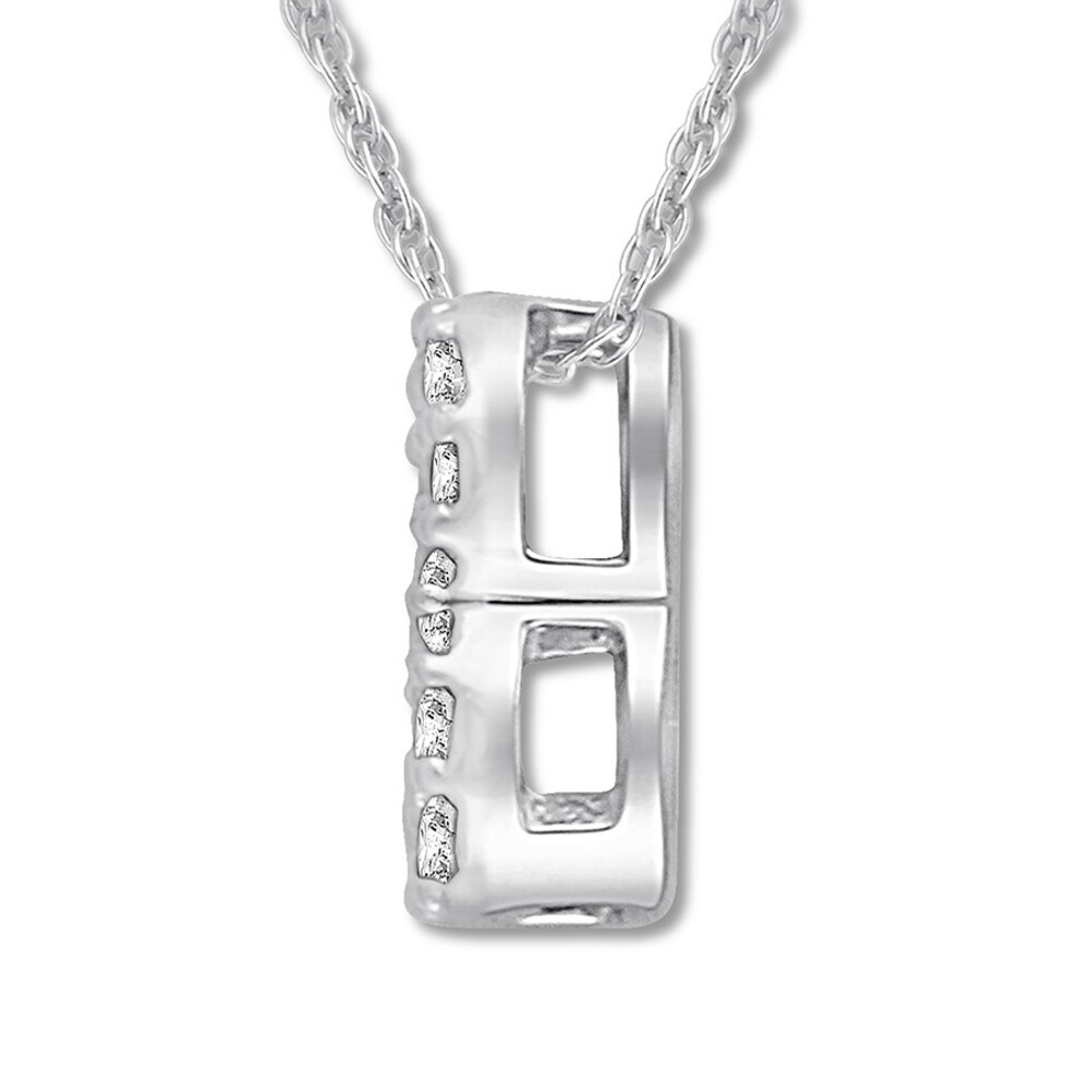 Diamond Initial B Necklace 1/20 ct tw Round-cut 10K White Gold AGorBjfZ Diamond Initial B Necklace 1/20 ct tw Round-cut 10K White Gold AGorBjfZ