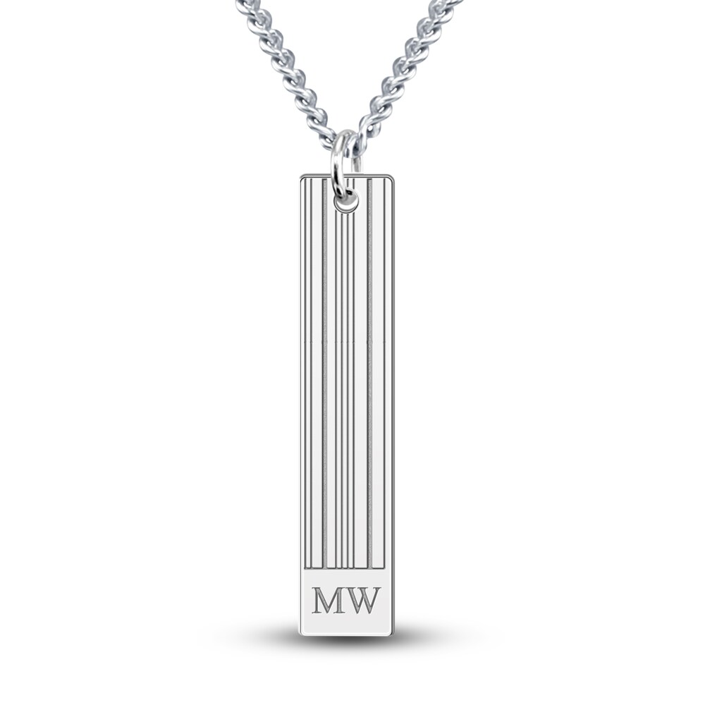 Men's Engravable Pendant Necklace Sterling Silver 22" APpNbZOR Men's Engravable Pendant Necklace Sterling Silver 22" APpNbZOR