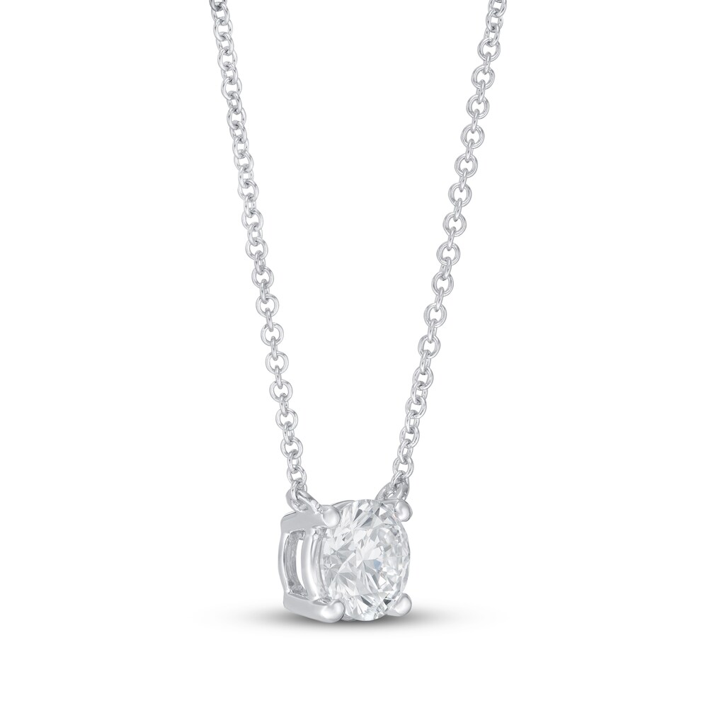 Lab-Created Diamond Solitaire Necklace 1 ct tw Round 14K White Gold (SI2/F) AyZy1z7P Lab-Created Diamond Solitaire Necklace 1 ct tw Round 14K White Gold (SI2/F) AyZy1z7P