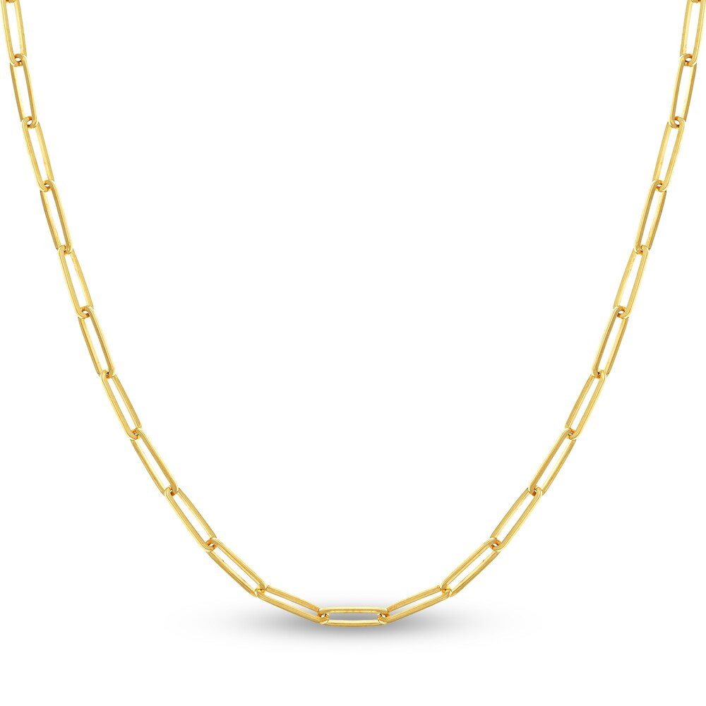 Paper Clip Chain Necklace 14K Yellow Gold 24" Azf9G2bu Paper Clip Chain Necklace 14K Yellow Gold 24" Azf9G2bu