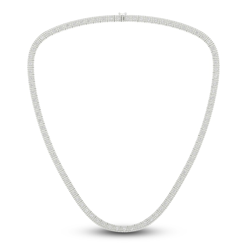 Men's Lab-Created Diamond Chain Necklace 7 ct tw Round 14K White Gold B3gGXUrQ Men's Lab-Created Diamond Chain Necklace 7 ct tw Round 14K White Gold B3gGXUrQ