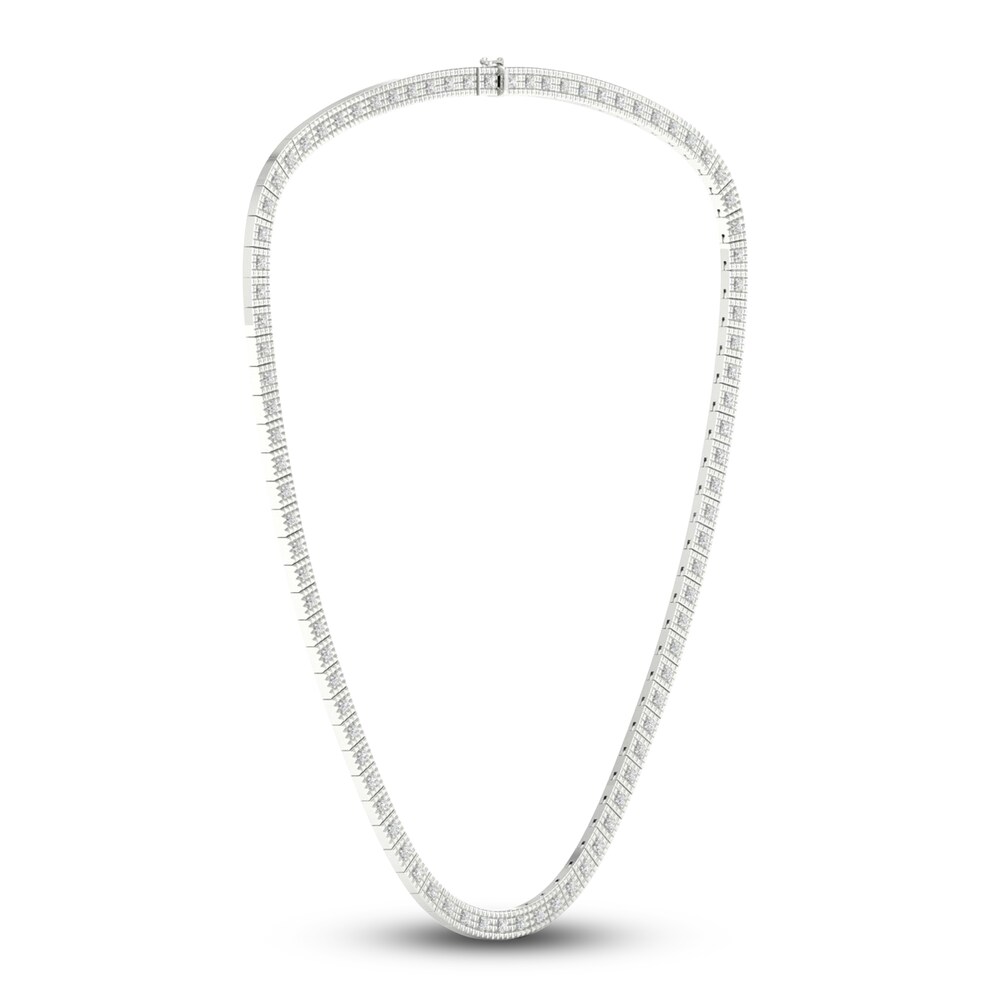 Men\'s Lab-Created Diamond Chain Necklace 7 ct tw Round 14K White Gold B3gGXUrQ Men\'s Lab-Created Diamond Chain Necklace 7 ct tw Round 14K White Gold B3gGXUrQ