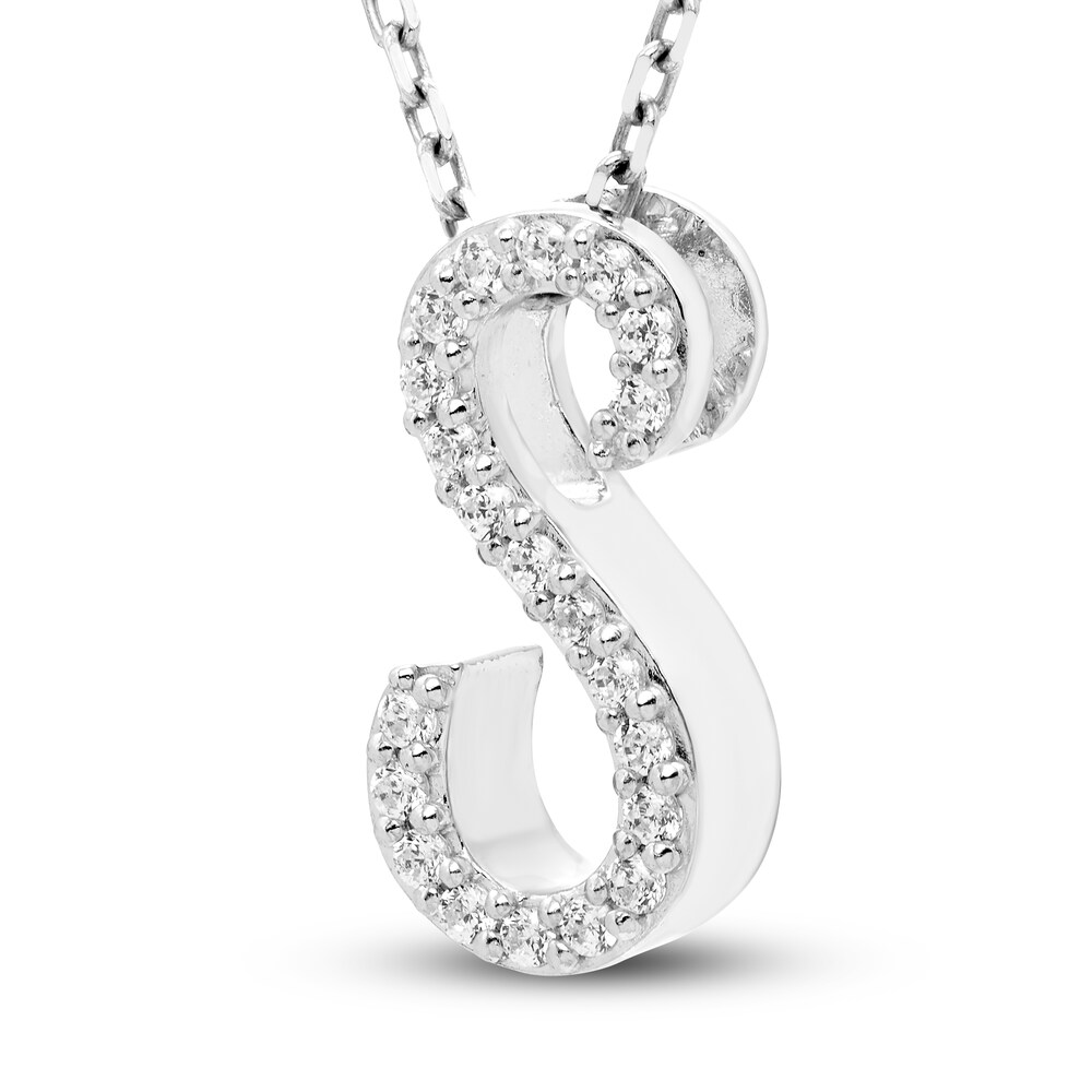 Diamond Letter S Pendant Necklace 1/10 ct tw Round 10K White Gold B8bMf4p3 Diamond Letter S Pendant Necklace 1/10 ct tw Round 10K White Gold B8bMf4p3