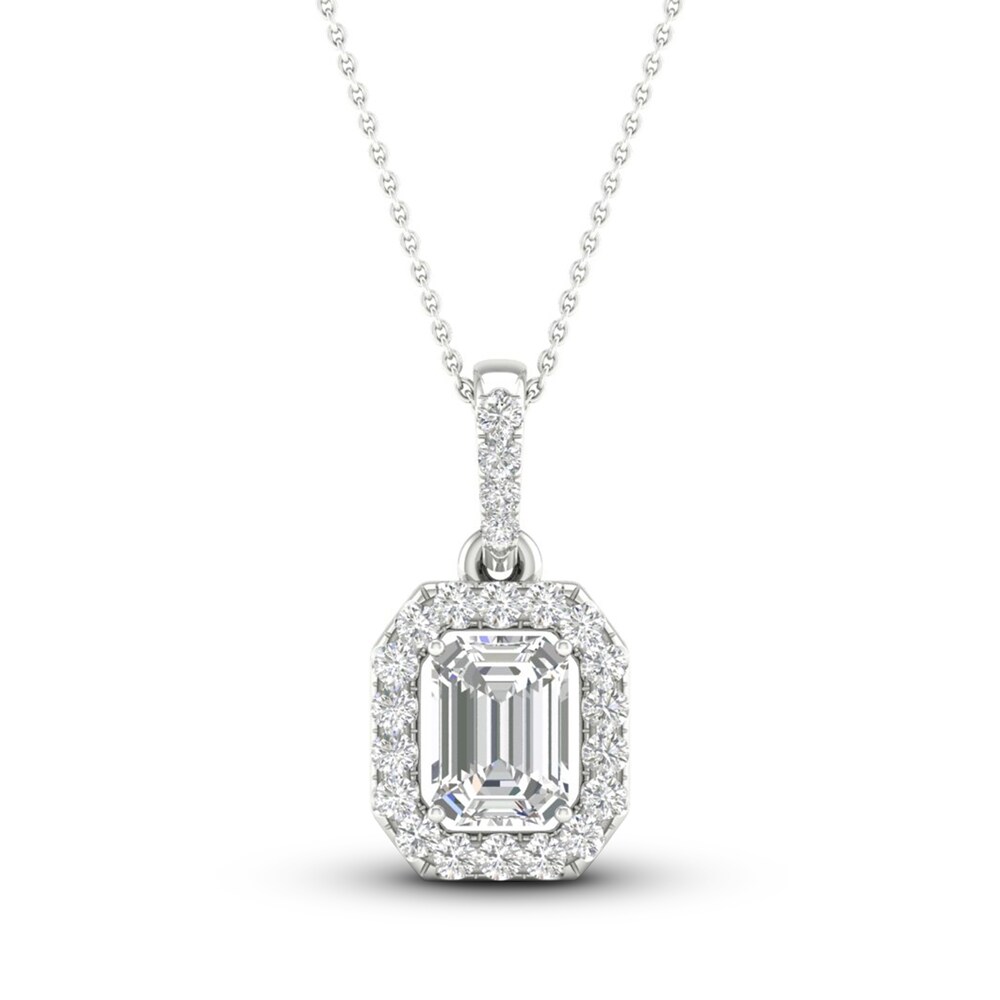 Diamond Pendant Necklace 1/4 ct tw Round/Emerald 14K White Gold 18" BDSrtaC7 Diamond Pendant Necklace 1/4 ct tw Round/Emerald 14K White Gold 18" BDSrtaC7