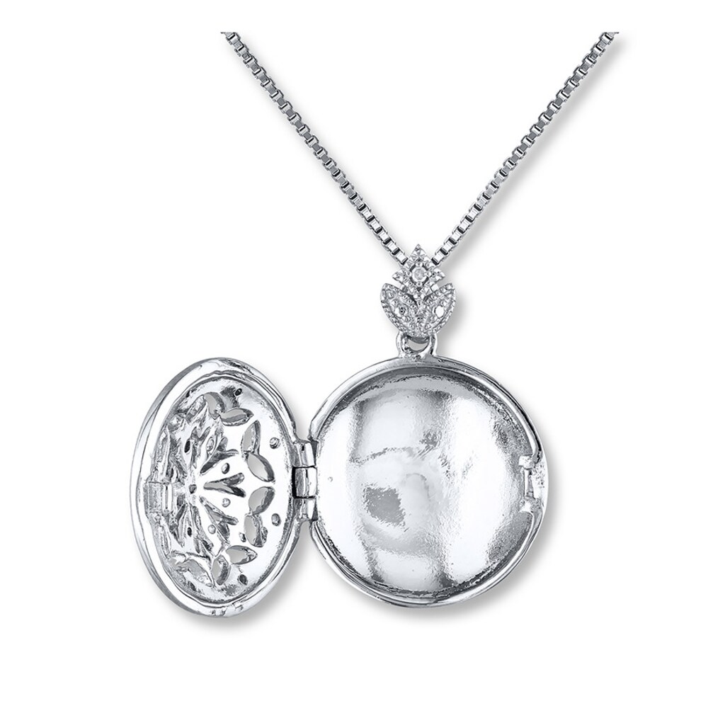 Locket Necklace 1/10 ct tw Diamonds Sterling Silver BIW9qAxa Locket Necklace 1/10 ct tw Diamonds Sterling Silver BIW9qAxa