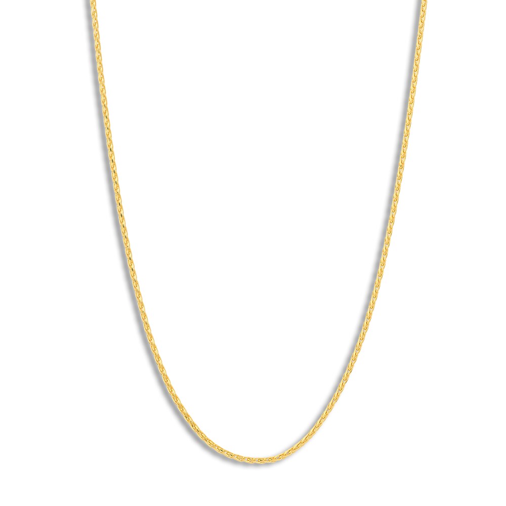 Diamond-Cut Round Wheat Chain Necklace 14K Yellow Gold 16" BOZ62fSW Diamond-Cut Round Wheat Chain Necklace 14K Yellow Gold 16" BOZ62fSW