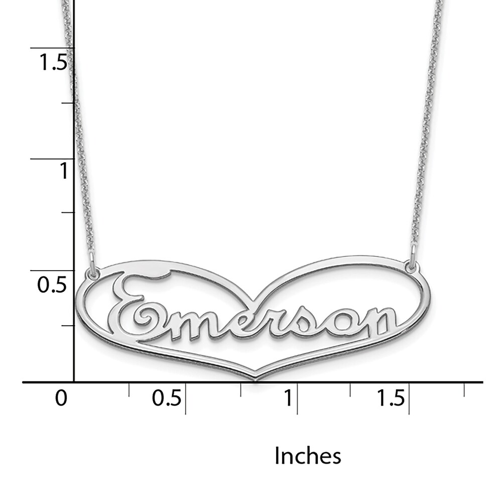 Heart Name Plate Necklace 14K White Gold BjSir5Dn