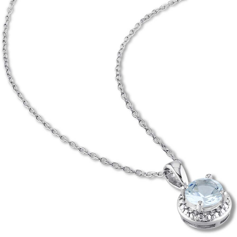 Aquamarine Necklace Sterling Silver CF7jRICO Aquamarine Necklace Sterling Silver CF7jRICO